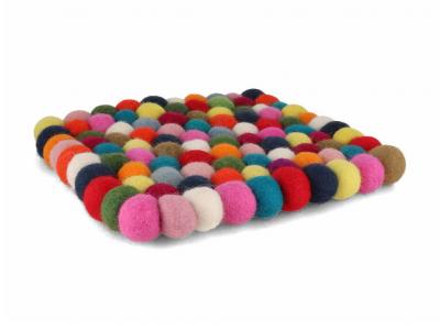 WoolFit� Filzkugeln Tee Untersetzer 10cm quadratisch#VK