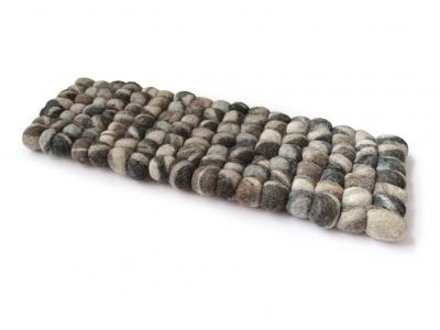 WoolFit� Filzkugeln Tischl�ufer 15*45cm, grau marmorier