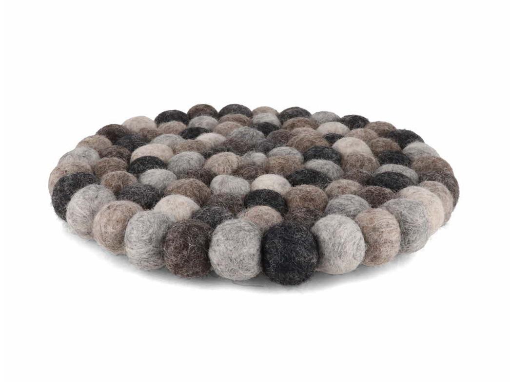 WoolFit� Filzkugeln Topf Untersetzer 20cm rund, grau