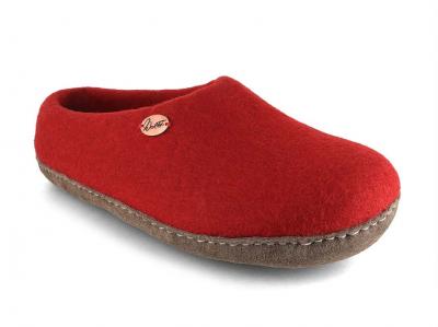 WoolFit� handgefilzte Pantoffeln f�r Damen in Rot