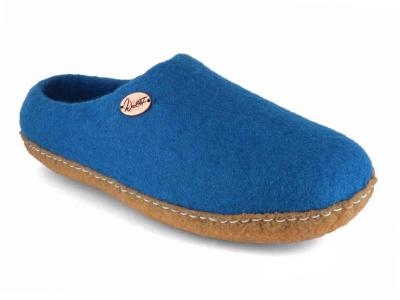 WoolFit Barfu�hausschuhe Footprint mit Naturgummisohle 