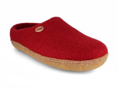 WoolFit Footprint mit Naturgummisohle, rot