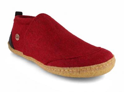 WoolFit� Hausschuh Taiga, dunkelrot | mit Gummisohle