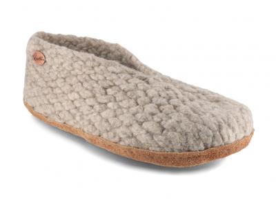 WoolFit Woolies, beige | Handgewebte Slipper aus Wolle