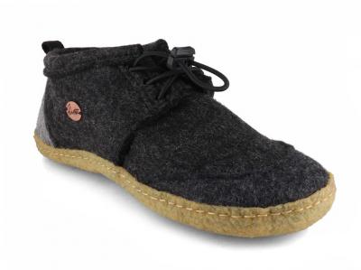 Filz Barfu�schuh Hausschuh-Hybrid von WoolFit Grau