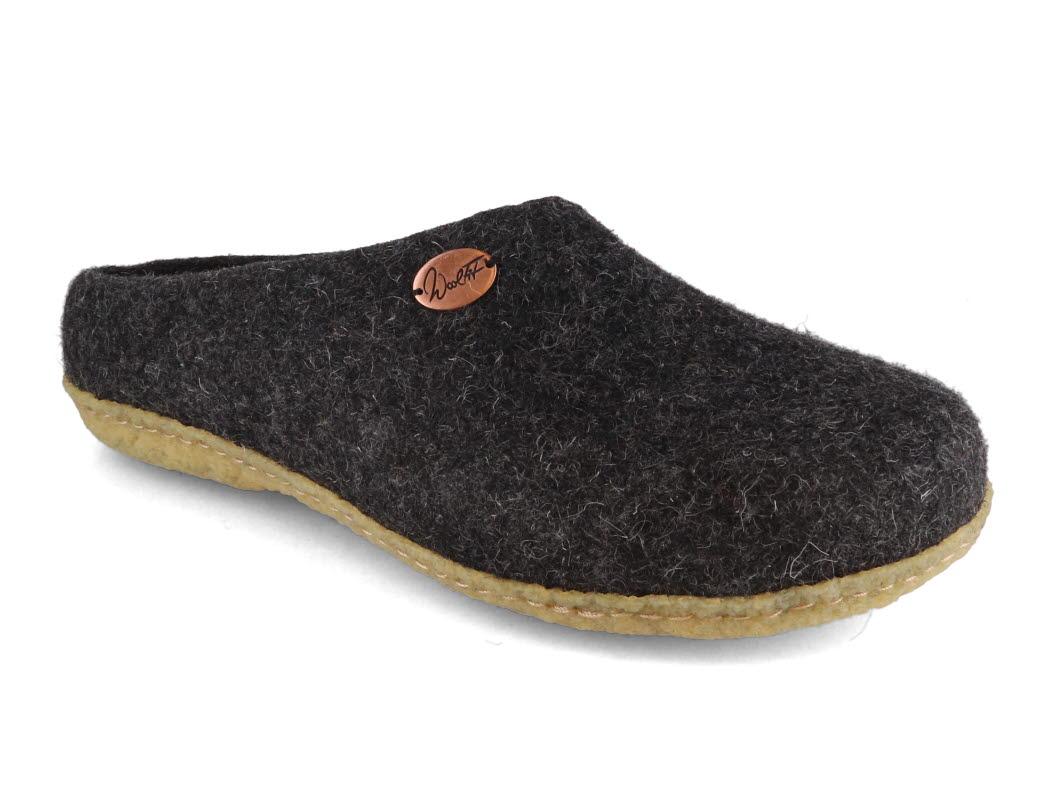 WoolFit� Pantoffel Classic mit Gummisohle, graphit