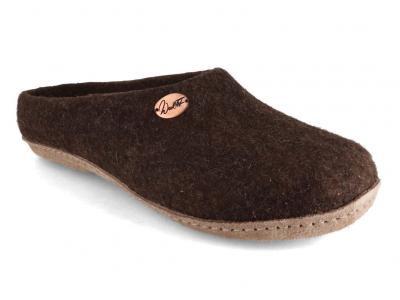 WoolFit� handgefilzte Pantoffeln in Braun