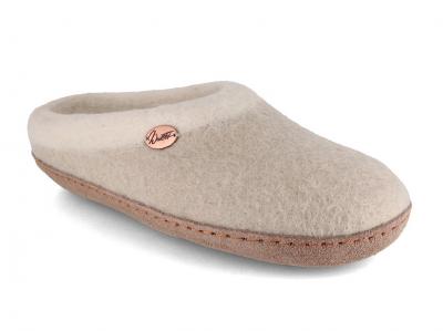 WoolFit� Sherpa, Handgefilzte Pantoffeln in beige