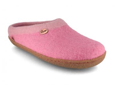 WoolFit� Sherpa Filzpantoffeln mit Naturgummisohle,rosa