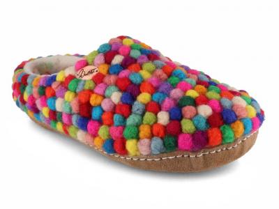 WoolFit� handgefilzte kunterbunte Pantoffeln 