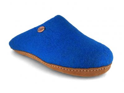 WoolFit Tibet, blau | G�stepantoffeln ohne Fersenrand
