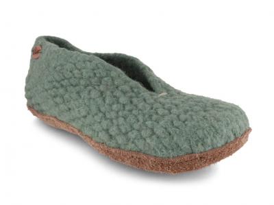 WoolFit Woolies, salbei | Handgewebte Slipper aus Wolle