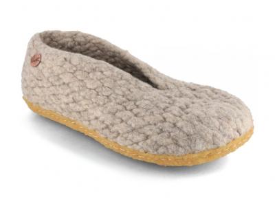 WoolFit Woolies, beige | Slipper mit Naturgummisohle