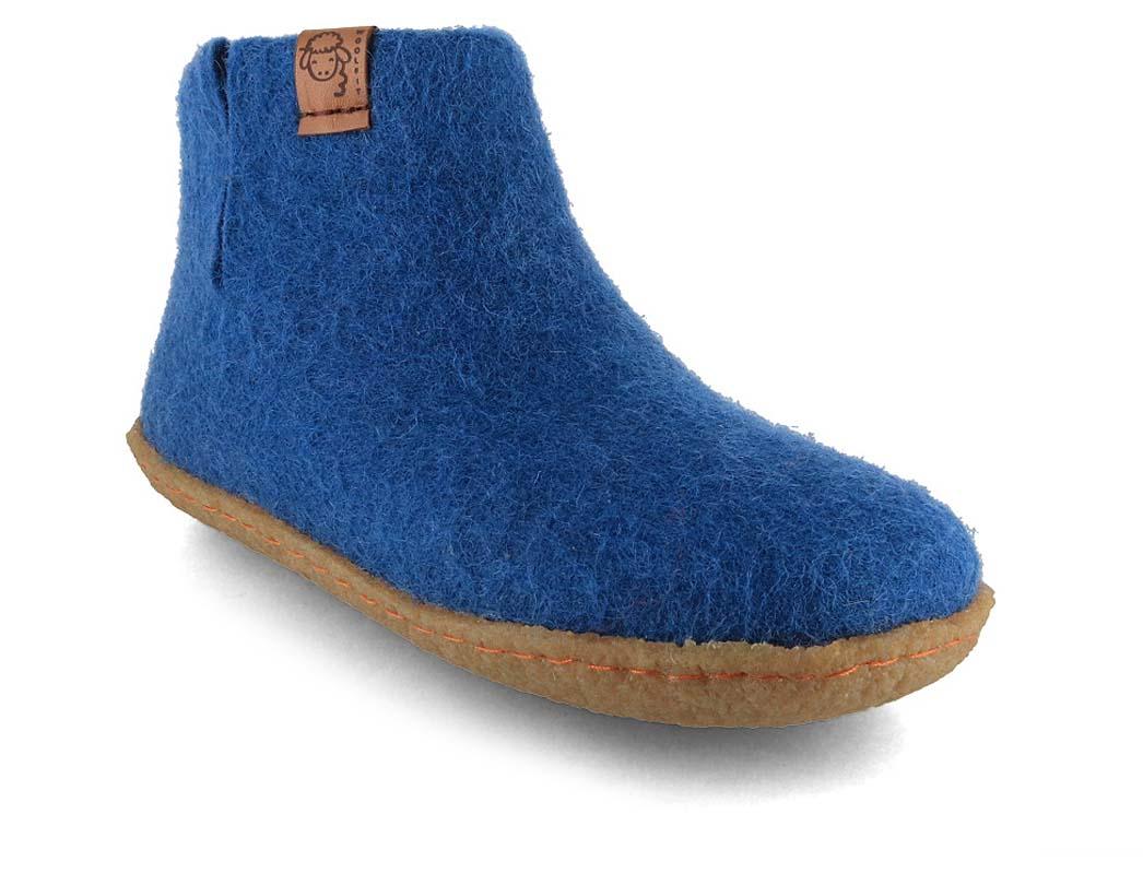 WoolFit� Yeti Kids Filz Boots mit Gummisohle, blue