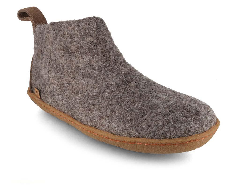 WoolFit� Yeti mit Naturgummisohle, steingrau
