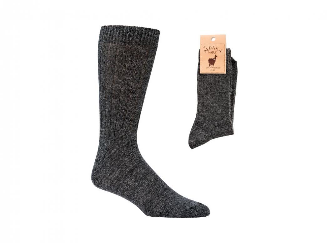 WoolFit� warme Alpaka Wollsocken | maschinenwaschbar & alltagstauglich, anthrazit