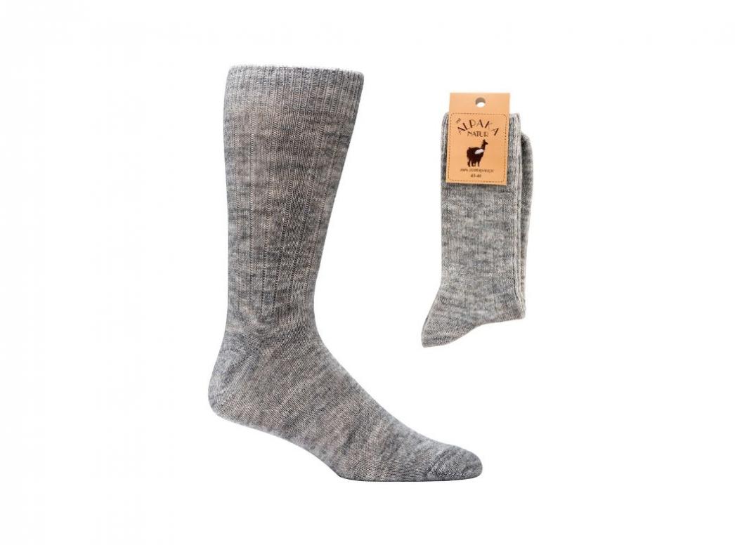 WoolFit� warme Alpaka Wollsocken | maschinenwaschbar & alltagstauglich, grau