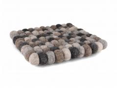 WoolFit� Filzkugeln Tee Untersetzer 10cm quadratisch, grau